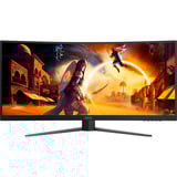 AOC G4 CU34G4Z computerskærm 86,4 cm (34") 3440 x 1440 pixel Wide Quad HD LED Sort, Rød, Gaming Skærm Sort (mat), 86,4 cm (34"), 3440 x 1440 pixel, Wide Quad HD, LED, 1 ms, Sort, Rød