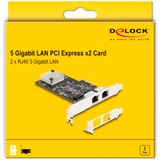 DeLOCK PCI Express x2 kort til 2 x RJ45, Netværkskort 