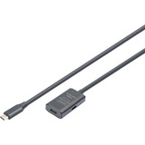 Digitus Aktivt USB 3.2 Gen 1 forlængerledning, USB-C stik > USB-C hunstik Sort