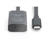 Digitus Aktivt USB 3.2 Gen 1 forlængerledning, USB-C stik > USB-C hunstik Sort