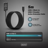 Digitus Aktivt USB 3.2 Gen 1 forlængerledning, USB-C stik > USB-C hunstik Sort