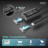 Digitus Aktivt USB 3.2 Gen 1 forlængerledning, USB-C stik > USB-C hunstik Sort
