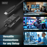 Digitus Aktivt USB 3.2 Gen 1 forlængerledning, USB-C stik > USB-C hunstik Sort