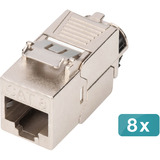 Digitus Keystone-modul Cat. 8.1, afskærmet, 8 stk., Keystone modul Sølv