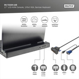 Digitus Modulær HD LCD KVM-konsol med 17" TFT 1-port VGA, KVM-switchen Sort