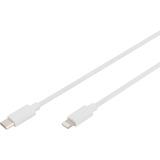 Digitus USB 2.0 data-/ladekabel USB-C > Lightning, MFI-certificeret Hvid
