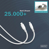 Digitus USB 2.0 silikonekabel USB-C > Lightning, MFI-certificeret Hvid