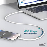 Digitus USB 2.0 silikonekabel USB-C > Lightning, MFI-certificeret Hvid