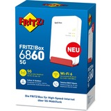 FRITZ! FRITZ!Box 6860 5G, Router Box 6860 5G, Cellulær netværksrouter, Hvid, Gigabit Ethernet, 10,100,1000 Mbit/s, IEEE 802.3at, 802.11a, 802.11g, Wi-Fi 5 (802.11ac), Wi-Fi 6 (802.11ax)