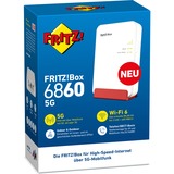 FRITZ! FRITZ!Box 6860 5G, WIRELESS LTE router Box 6860 5G, Cellulær netværksrouter, Hvid, Gigabit Ethernet, 10,100,1000 Mbit/s, IEEE 802.3at, 802.11a, 802.11g, Wi-Fi 5 (802.11ac), Wi-Fi 6 (802.11ax)