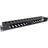 Inter-Tech 88887276 tilbehør til rack Kabelkanal, Kabelføring Sort, Kabelkanal, Sort, 1U, 72 mm, 483 mm, 44,5 mm