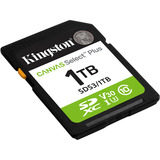 Kingston 1 TB SDXC Canvas Select Plus Gen3 150 MB/s C10 UHS-I U3 V30, Hukommelseskort 1 TB, SD, Klasse 10, UHS-I, 150 MB/s, Class 3 (U3)