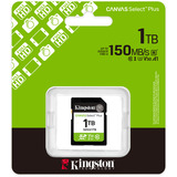 Kingston 1 TB SDXC Canvas Select Plus Gen3 150 MB/s C10 UHS-I U3 V30, Hukommelseskort 1 TB, SD, Klasse 10, UHS-I, 150 MB/s, Class 3 (U3)