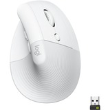 Logitech Lift mus Højre hånd RF trådløs + Bluetooth Optisk 4000 dpi Hvid/Lys grå, Højre hånd, Vertikal design, Optisk, RF trådløs + Bluetooth, 4000 dpi, Hvid