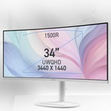 MSI Modern MD342CQPWDE computerskærm 86,4 cm (34") 3440 x 1440 pixel UltraWide Quad HD LCD Hvid, LED-skærm Hvid, 86,4 cm (34"), 3440 x 1440 pixel, UltraWide Quad HD, LCD, 4 ms, Hvid