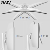 MSI Modern MD342CQPW, LED-skærm Hvid