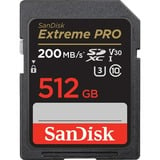 SanDisk Extreme PRO 512 GB SDXC Klasse 10, Hukommelseskort Sort, 512 GB, SDXC, Klasse 10, 200 MB/s, 140 MB/s, Class 3 (U3)