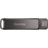 SanDisk iXpand USB-nøgle 128 GB USB Type-C / Lightning 3.2 Gen 1 (3.1 Gen 1) Sort, USB-stik Sort, 128 GB, USB Type-C / Lightning, 3.2 Gen 1 (3.1 Gen 1), Svirvel, Beskyttelse af adgangskode, Sort