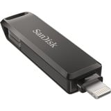 SanDisk iXpand USB-nøgle 128 GB USB Type-C / Lightning 3.2 Gen 1 (3.1 Gen 1) Sort, USB-stik Sort, 128 GB, USB Type-C / Lightning, 3.2 Gen 1 (3.1 Gen 1), Svirvel, Beskyttelse af adgangskode, Sort