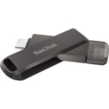 SanDisk iXpand USB-nøgle 128 GB USB Type-C / Lightning 3.2 Gen 1 (3.1 Gen 1) Sort, USB-stik Sort, 128 GB, USB Type-C / Lightning, 3.2 Gen 1 (3.1 Gen 1), Svirvel, Beskyttelse af adgangskode, Sort