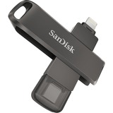 SanDisk iXpand USB-nøgle 128 GB USB Type-C / Lightning 3.2 Gen 1 (3.1 Gen 1) Sort, USB-stik Sort, 128 GB, USB Type-C / Lightning, 3.2 Gen 1 (3.1 Gen 1), Svirvel, Beskyttelse af adgangskode, Sort