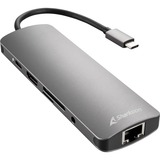 Sharkoon USB 3.0 Type C Combo Adapter interface-kort/adapter HDMI, RJ-45, USB 3.2 Gen 1 (3.1 Gen 1), Docking station mørk grå, USB Type-C, HDMI, RJ-45, USB 3.2 Gen 1 (3.1 Gen 1), Grå, 132 m, 5 Gbit/sek., 130 mm
