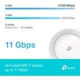 TP-Link BE9300 Tri-band (2,4 GHz/5 GHz/6 GHz) Wi-Fi 7 (802.11be) Hvid 4 Intern, Router Hvid, Hvid, Intern, Mesh-system, Tri-band (2,4 GHz/5 GHz/6 GHz), Wi-Fi 7 (802.11be), 9300 Mbit/s