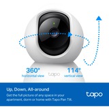 TP-Link TC71 overvågningskamera Kuppel IP-sikkerhedskamera Indendørs 2304 x 1296 pixel Skrivebord Hvid/Sort, IP-sikkerhedskamera, Indendørs, Trådløs, Amazon Alexa & Google Assistant, 2400 MHz, Skrivebord