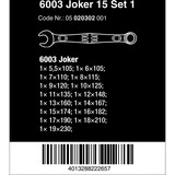 Wera 6003 Joker 15 Sæt 1, 15 dele, Gaffelnøgle 