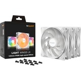 be quiet! LIGHT WINGS LX 120mm PWM High Speed 3-Pack White Computerkabinet Ventilator 12 cm Hvid 3 stk, Sag fan Hvid, Ventilator, 12 cm, 2100 rpm, 105,1 m³/t, Hvid