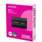 ADATA SD810 2 TB USB Type-C USB 3.2 Gen 2x2 Sort, Solid state-drev Sort, 2 TB, USB Type-C, USB 3.2 Gen 2x2, 2000 MB/s, Sort