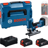 Bosch Cordless Jigsaw Set GST 18V-125 S + 2x GBA 5.0Ah + GAL + Jigsaw Blade Set (0615A500E5), Værktøjssæt boxed