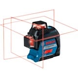 Bosch GLL 3-80 Professional Linjeniveau 30 m 630 - 650 nm (< 10 mW), Kryds- & linjelaser Blå/Sort, 30 m, 0,3 mm/m, 4°, 120 m, 630 nm, Horisontal/vertikal