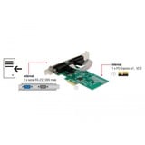 DeLOCK PCIe x1 kort til 2x seriel RS-232, Interface card 