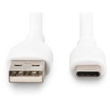 Digitus USB 2.0 silikone tilslutningskabel USB-A > USB-C Hvid