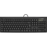 KeySonic KSK-8008U-IP tastatur Hjemme/kontor USB Sort Sort, DE-layout, Gummi dome, Fuld størrelse (100 %), Ledningsført, USB, Membran, Sort