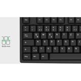 KeySonic KSK-8008U-IP tastatur Hjemme/kontor USB Sort Sort, DE-layout, Gummi dome, Fuld størrelse (100 %), Ledningsført, USB, Membran, Sort