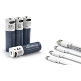 MediaRange USB-C Li-Ion batteri, Mignon AA I 1.5V | 1400 mAh, pakke med 4 