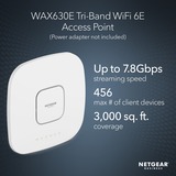 Netgear AXE7800 Tri-Band WiFi 6E Access Point 7800 Mbit/s Hvid Strøm over Ethernet (PoE), Adgangspunktet Hvid, 7800 Mbit/s, 600 Mbit/s, 4800 Mbit/s, 10,100,1000,2500 Mbit/s, IEEE 802.11a, IEEE 802.11ac, IEEE 802.11ax, IEEE 802.11b, IEEE 802.11g, IEEE 802.11n, Multi User MIMO
