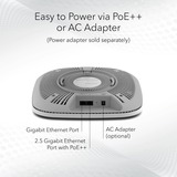 Netgear AXE7800 Tri-Band WiFi 6E Access Point 7800 Mbit/s Hvid Strøm over Ethernet (PoE), Adgangspunktet Hvid, 7800 Mbit/s, 600 Mbit/s, 4800 Mbit/s, 10,100,1000,2500 Mbit/s, IEEE 802.11a, IEEE 802.11ac, IEEE 802.11ax, IEEE 802.11b, IEEE 802.11g, IEEE 802.11n, Multi User MIMO