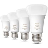 Philips Hue A60 - E27 pærer - 800 - 4-pak, LED-lampe Philips Hue White and Color ambiance A60 - E27 pærer - 800 - 4-pak, Smart pære, Bluetooth, Hvid, LED, E27, A60