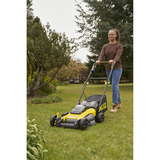Stanley Batteridrevet plæneklipper (SFMCMW2651M-QW), 36 Volt (2x18V) Sort/Gul
