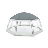 Bestway 58612 svømmepool afdækning Kuppel til swimmingpool, Pavillon Lys grå, Kuppel til swimmingpool, Pool over jorden, Rund, Grå, Transparent, Hvid, PVC, Polyester, 2 dør(e)
