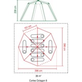 Coleman Cortes Octagon 8 8 person(er) Kupel/Igloo telt Sort, Blå, Grå Blå/Lys grå, 8 person(er), 8 person(er), Hård ramme, 2 m, 2 m, Aftagelig jordbelægning