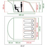 Coleman Rocky Mountain 5 Plus 5 person(er) Grøn Tunneltelt mørk grøn/grå, Camping, Hård ramme, Tunneltelt, 5 person(er), Teltlærred, Grøn