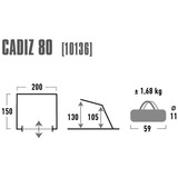 High Peak Cadiz 80 Grå, Telt aluminium/grå, Camping, 1,68 kg, Grå