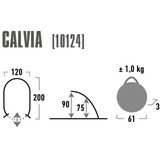 High Peak Calvia Blå, Grå Kupel/Igloo telt Blå/grå, Camping, Kupel/Igloo telt, 1 kg, Blå, Grå