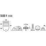 High Peak Kuplen telt Talos 4 mørk grå/lysegrøn