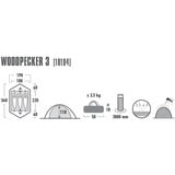 High Peak Trekking-kuppeltelt Woodpecker 3 lysegrøn/Rød