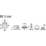 High Peak Tunnel telt Kite 3 Grøn/Rød